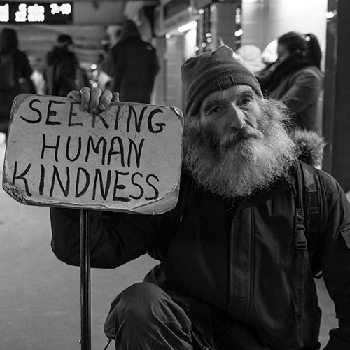 A Homeless Man Seeking Kindness